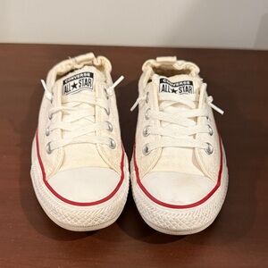 Converse All Star Cream Sneakers with Red Accents
